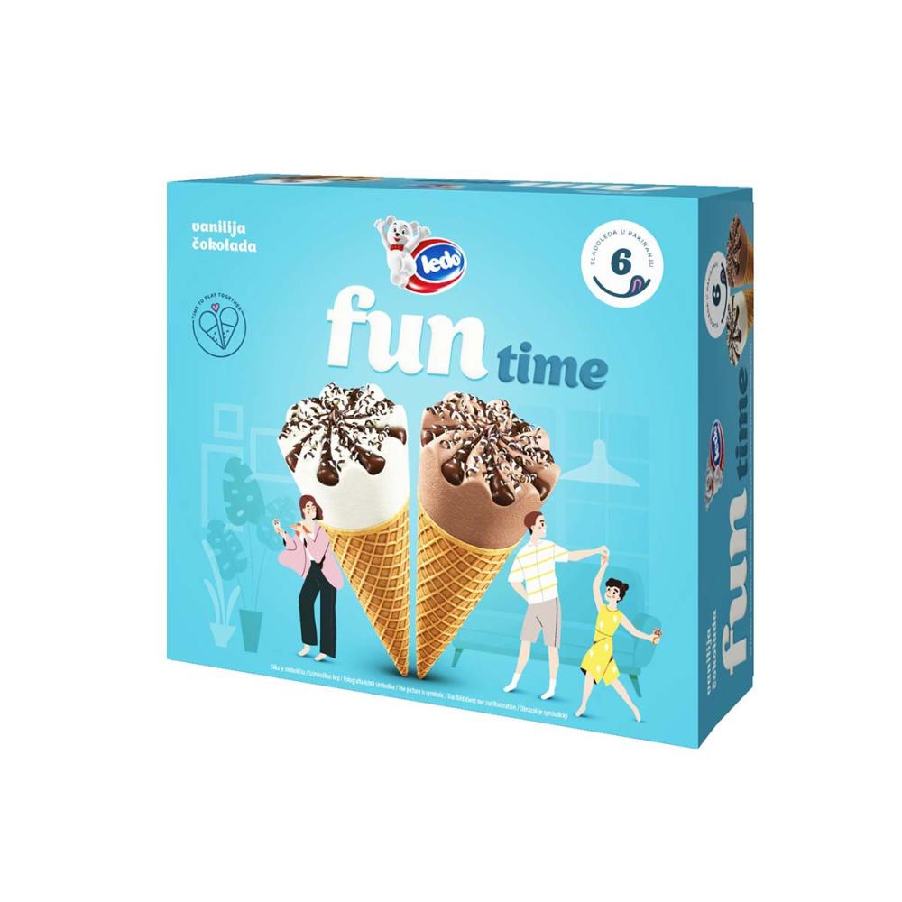 Sladoled fun time box kornet 6x110 ml