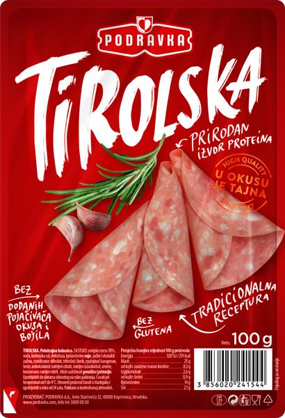 Tirolska kobasica ili šunka u ovitku 100g