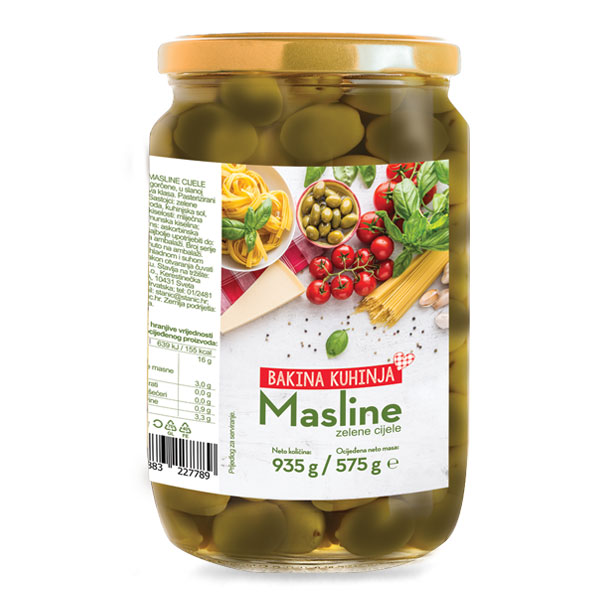 Masline cijele 935 g/575 g