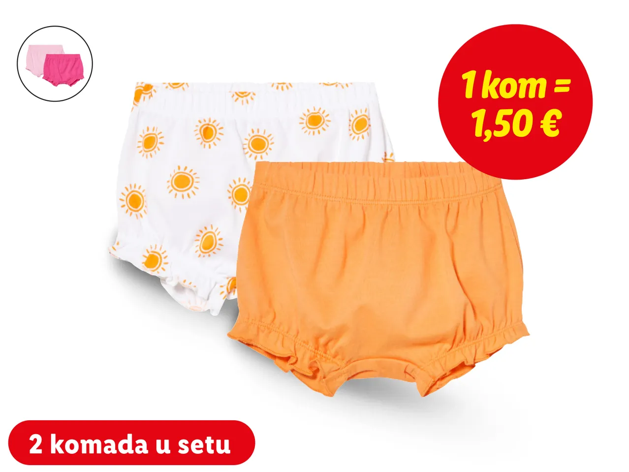 Kratke hlače za bebe 2 komada u setu