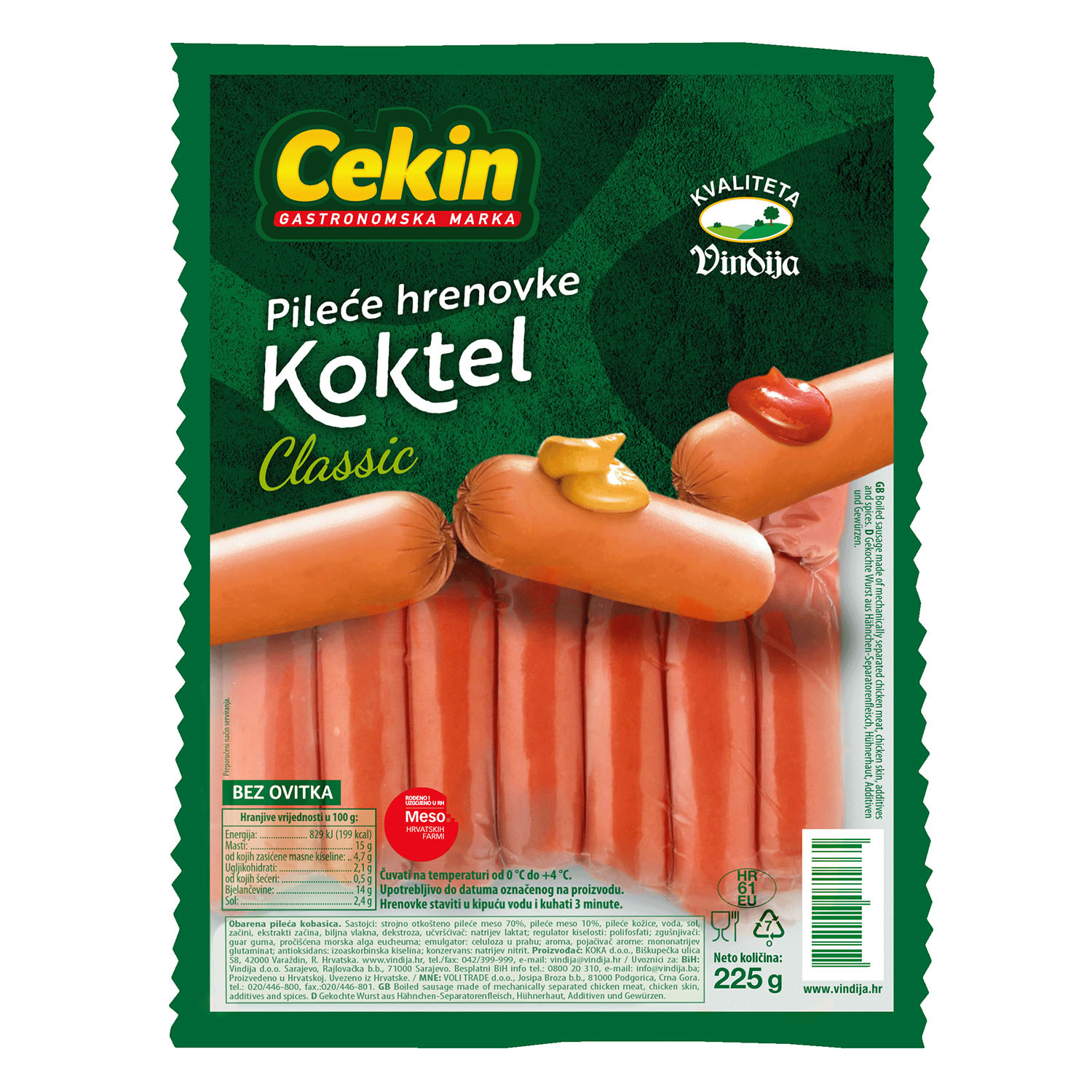 Hrenovke koktel 225 g